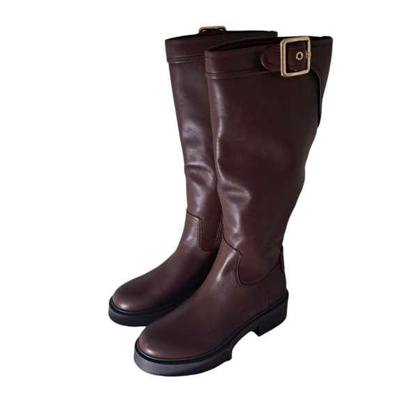 NEW COACH Lilli Leather Boots 8.5 B - Picture 1 of 9